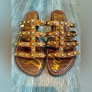 Sam Edelman Juniper Spiced Clay Studded Heeled Sandals Size 10